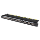 DYNAMIX 19" Cat6 24-Port RJ45 1U Sheilded Patch Panel. Easy Field Label System & Port Identification. 110x Termination. Colour Coded for T568A & T568B. Supports Both Cat5e & Cat6. - Office Connect 2018