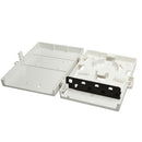 DYNAMIX Fibre Wall Enclosure 8 Port ST Simplex Unloaded. Dimensions: 183 x 129 x 39mm (HxWxD) - Office Connect 2018