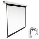 BRATECK 135'' Electric Projector Screen with Remote, Fiberglass Matte White Fabric. 16:9 aspect Ratio. 3m x1.68m (WxH). Wall or Ceiling mounted. - Office Connect 2018