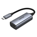 UNITEK Slim USB-C to VGA Converter. Convert USB-C to VGA. Aluminuim Housing with Braided Nylon Cable. Supports Resolution up to 1080p@60Hz. Plug & Play.