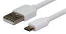 DYNAMIX 2m USB 2.0 Micro-B Male to USB-A Male Connectors. Colour White. - Office Connect 2018