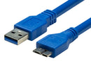 DYNAMIX 1m USB 3.0 Micro-B Male to USB-A Male Connector. Colour Blue