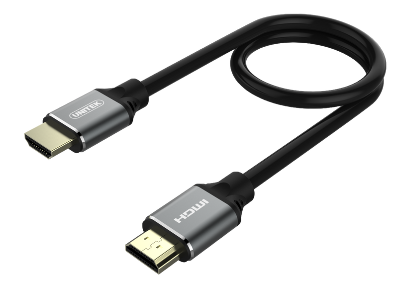 UNITEK 2m HDMI 2.1 Full UHD Cable. Supports up to 8K. Max. Res 7680x4320@60Hz & 4K@120Hz. Supports Dynamic HDR, Dolby Vision HDR 10, 3D Video. 24k Gold-plated Connectors. Backwards Compatible.