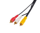 DYNAMIX 5m RCA Audio Video Cable, 7 to 3 RCA Plugs. Yellow RG59 Video, standard Red & White audio with gold plated connectors. - Office Connect 2018
