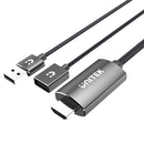 UNITEK HDMI 1m Conversion Cable for Mobile Devices Convert USB-A to HDMI. Compatible with Smartphones and Tablets. Includes Built-in Bus- Powered Connector. Easy Plug & Play. Space Grey Colour. - Office Connect 2018