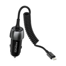 PROMATE 33W Car Charger with Lightning Cable and USB-A Port. Qualcomm 3.0 18W Quick Charge. Over Charge and Short Circuit Protection Compatible with iPhones, iPads and iPods - Office Connect 2018