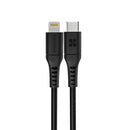 PROMATE 1.2m 20W PD USB-C to Lightning Charge & Sync Cable. For Apple iPhone, iPad, & iPad Mini. Soft Touch Silicone. Anti Snap Tangle Free Design. Black. *Not MFI Certified* - Office Connect 2018