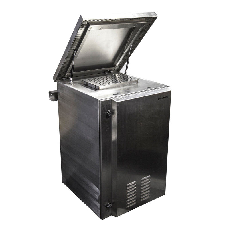 DYNAMIX 24RU Stainless Vented Outdoor Wall Mount Cabinet (611 x 625 x 1190mm). SUS316 Stainless Steel Construction. IP45 rated. Supplied with dual extractor fans & JUNE Promo - Includes FREE BOOM-10 - Office Connect 2018