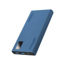 PROMATE 10000mAh Power Bank with Smart LED Display & Super Slim Design. Includes 2x USB-A & 1x USB-C Ports. 2A (Shared) Charging. Auto Voltage Regulation. Charge 3x Devices. Blue Colour. - Office Connect 2018