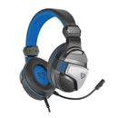 VERTUX Gaming Amplified Stereo Wired Over-ear Headset with Unidirectional Microphone & Inline Controller. Zero Fatigue Ear Cushions. Finely Tuned 50mm Drivers. Blue Colour