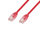 DYNAMIX 1m Cat5e Red UTP Patch Lead (T568A Specification) 100MHz 24AWG Slimline Moulding & Latch Down Plug with RJ45 Unshielded Gold Plated Connectors. - Office Connect 2018