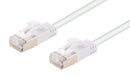 DYNAMIX 1.25m Cat6A S/FTP White Ultra-Slim Shielded 10G Patch Lead (34AWG) with RJ45 Gold Plated Connectors. Supports PoE IEEE 802.3af (15.4W). - Office Connect 2018
