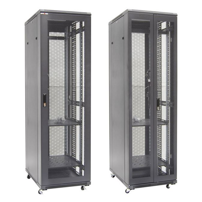 DYNAMIX 42RU Server Cabinet 1000mm Deep, Front Mesh Door, Rear mesh Double Doors, 2x 150mm Vertical Cable Trays 2x Fixed Shelves, 2x 6-Way PDU, bolt down kit, JUNE Promo - Includes FREE BOOM-10 - Office Connect 2018