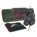VERTUX 4-in-1 Gaming Starter Kit. Includes Backlit Wired Gaming Keyboard, LED Mouse, Pro Gaming Over-Ear Headset with Built-In Microphone and RBG Foldable Gaming Mouse Pad. - Office Connect 2018