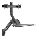 BRATECK 17-27" Wall Mount Dual Monitor Gas Spring Sit-Stand Workstation. Folding Keyboard Tray. Counter-Balance Gas Spring. Integrated Ball-Joint. 2nd Storage Tray. Easy Height Adjust. - Office Connect 2018