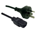 DYNAMIX 1M 3-Pin Plug to IEC C13 Female Plug 10A, SAA Approved Power Cord. 1.0mm copper core. BLACK Colour. - Office Connect 2018