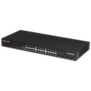 EDIMAX 28-Port Gigabit Web Smart Rack-mount Switch. 24 Gigabit Ethernet Ports and 4 10GbE SFP+ Uplink Ports. Supports 6KV Lightning Surge Protection. Rack-mount Kit Included. - Office Connect 2018
