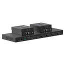 LENKENG 4x4 HDMI Extender Kit Matrix Switch. Includes 1x 4-Port Transmitter & 4x Recievers. Supports PoC, Supports Res 4K@60Hz up to 70m. Remote. **Not Suitable for Cat5e Cable** - Office Connect 2018