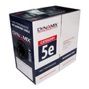 DYNAMIX 305m Cat5E UTP EXTERNAL Solid Cable, 24AWGx4P 100MHz, UV Stabilised Black PE Jacket, Reel box - Office Connect 2018