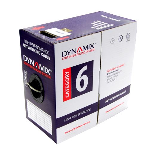 DYNAMIX 305m Cat6 Grey UTP STRANDED Cable Roll, 250MHz, 24AWGx4P, PVC Jacket. Supplied in Easy Pull Box