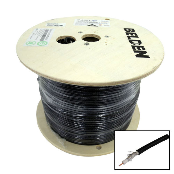 305m Roll RG6 Shielded Cable Black. 75ohm. 18AWG solid Core Foil and braid shield. *** SKY APPROVED *** - Office Connect 2018