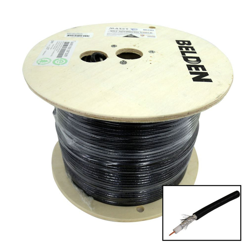 305m Roll RG6 Shielded Cable Black. 75ohm. 18AWG solid Core Foil and braid shield. *** SKY APPROVED *** - Office Connect 2018