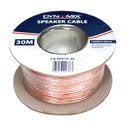 DYNAMIX 30m 14AWG/2.08mm Speaker Cable, OFC 42/0.25BCx2C, Clear PVC Insulation, OD: 3.5 x 7.0mm. Meter Marked - Office Connect 2018