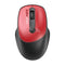 PROMATE EZGrip Ambidextrous Ergonomic Wireless Mouse. 800/1200/1600Dpi, Easy Plug & Play, Up to 6 Millon Keystrokes, Lag-free, Long Life Battery with Low Power Consumption. Red Colour