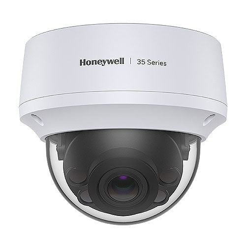 HONEYWELL 35 Series 5MP WDR IR IP Dome Camera with 2.8mm Fixed Lens. Up to 40M IR. Rugged Outdoor IP66 Housing. IK10 Vandal Resistant PoE (IEEE 802.3af) or 12VDC. True WDR, 120dB Auto (ICR) / Colour