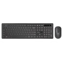 PROMATE Super Slim Wireless Keyboard & Mouse Combo. Ergonomic Ambidextrous Mouse, 1600dpi, Angled Kickstand, Wireless 10m Range, Smart Nano Reciever Included, Quiet Keys. Black - Office Connect 2018