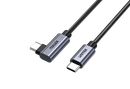 UNITEK 1m USB-C to Right Angled 90 Degree USB-C Connector. Supports 100W PD Fast Charging & USB PD3.0/ QC3.0. Supports 20/5A. Data Transfer Speed up to 480Mbps. Aluminium Alloy/Space Grey.