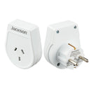 JACKSON Slim Outbound Travel Adaptor for use in Europe/Bali. 3-Pin NZ/AUS Plugs. - Office Connect 2018