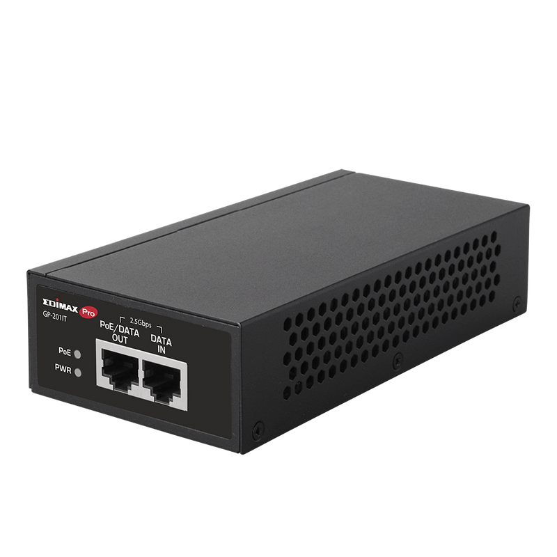 EDIMAX IEEE 802.3at 2.5 Gigabit PoE+ Injector 30W. Provides Power & Data up to 100m. Easy Pulg & Play Desktop or Wall-mount Installation. Built-in PoE Short Circuit. - Office Connect 2018