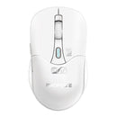 PROMATE Rechargeable Wireless Mouse with BT & RF Connectivity. 800/1200/1600Dpi. Built-in 500mAh Battery. Range Up to 10m. 50cm Charging Cable. USB-C Port. 6x Fully Fuctional Buttons. White