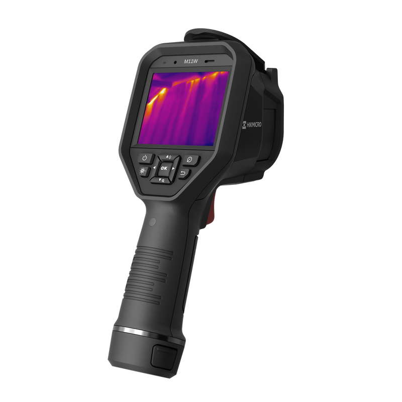 HIKMICRO M11W Handheld Wi-Fi Thermal Imaging Camera. 3.5" LCD Touch Screen. Thermal, Visual, Fusion, PIP & Blending Image Modes. Thermal Resolution: 27,649 Pixels. NETD: Less than  40 mK.