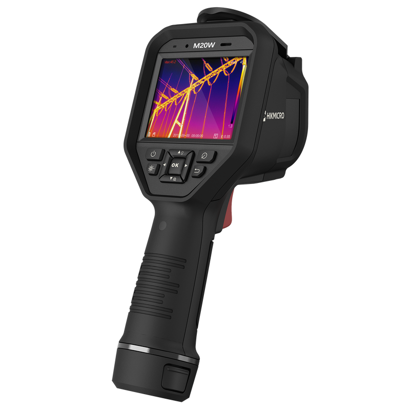 HIKMICRO M20W Handheld Wi-Fi Thermal Imaging Camera. 3.5" LCD Touch Screen. Thermal, Visual, Fusion, PIP & Blending Image Modes. Thermal Resolution: 49,152 Pixels. NETD: Less than  40 mK.