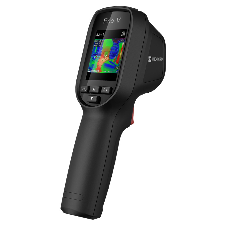 HIKMICRO Eco-V Handheld Thermal Imaging Camera. 2.4”LCD Screen. Thermal, Visual & Fusion Image Modes. Thermal Resolution: 9,216 Pixels. NETD: Less than 50 mK.