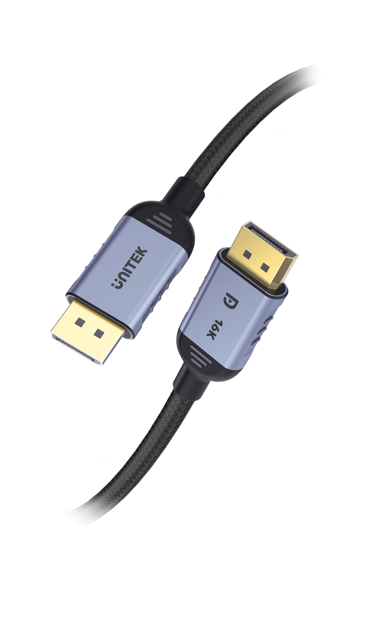 UNITEK 3m DisplayPort V2.1 Cable. Supports 16K@60Hz, 8K@120Hz, & 4K@240Hz.