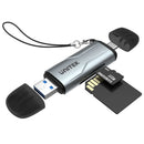 UNITEK 2-in-1 SD 3.0 Card Reader. Dual USB-A & USB-C Connectors. Supports 5Gbps Fast Trasfer Speed, Plug & Play, Alluminium Alloy Body, Space Grey. - Office Connect 2018
