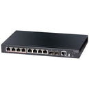 EDGECORE 8 Port Gigabit PoE+ Web Smart Pro Compact Switch. (2-port GE SFP & 8 RJ-45 ports). Power Budget: 65W. 1x RJ45 Console port. Fanless design, External Power. - Office Connect 2018