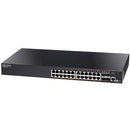 EDGECORE 24 Port Gigabit extendable PoE+ Web Smart Pro Switch. (4-port GE SFP & 24x RJ-45 ports). Power Budget: 370W (expand to 740W with EPS460W) 1x RJ45 Console port. External Power. - Office Connect 2018