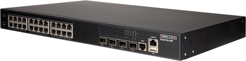 EDGECORE 24 Port Managed L2+/L3 Lite PoE Gigabit  Ethernet Switch with 4 x SFP+ 10G Uplink Ports. IPv6 Management with Low Power Consumption and Fanless Design. 30 Watts PoE+. - Office Connect 2018