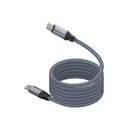 PROMATE 1.2m USB-C to USB-C Cable with Self Organising Auto Untangle Supports 60W Power Delivery, Data & Charge, Fold & Organise in Seconds with Magnestic Auto Organise. Grey Colour - Office Connect 2018