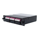 DYNAMIX MPO OM4 3 Port LC Quad Multimode 12 Fibre Cassette. Dual Polarity A/C. Made with ELITE Low Loss Connectors. - Office Connect 2018