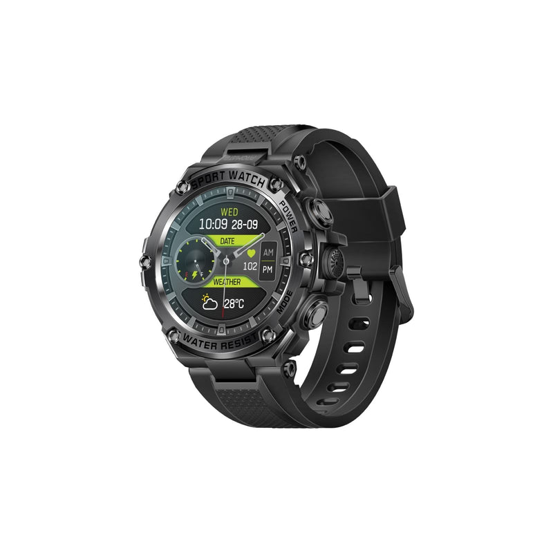PROMATE IP67 Sport Watch with 1.53" Round Screen & BT Calling. Fitness Tracker, Pedometer, Blood Presure Prediction, Heart Rate Real Time, Smart Notifications, Over 100 Customized Watch Faces. Black