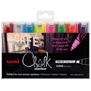 Uni Chalk Marker 8.0mm Chisel Tip 8 Pack Asstd Hangsell PWE-8K - Office Connect 2018