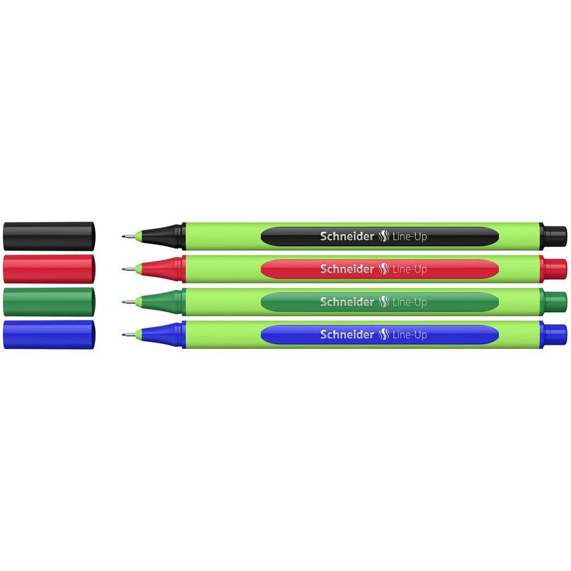 Schneider Fineliner Line-Up 0.4mm assorted pencil case stand 4 pieces - Office Connect 2018