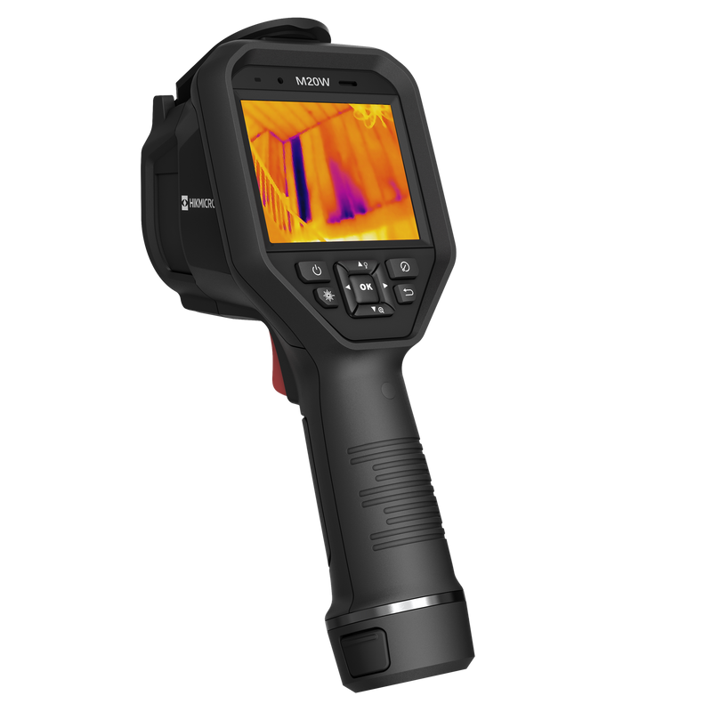 HIKMICRO M20W Handheld Wi-Fi Thermal Imaging Camera. 3.5" LCD Touch Screen. Thermal, Visual, Fusion, PIP & Blending Image Modes. Thermal Resolution: 49,152 Pixels. NETD: Less than  40 mK.