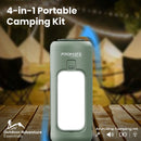 PROMATE 4-in-1 Portable Camping Kit with LED Light, 6000mAh Power Bank, LED Torch, & 5W Bluetooth Speaker. 750lm LED Brightness. 90 Degree Foldable Lights, 3x Colour Modes, SOS Function, Built-in Hanging Hook