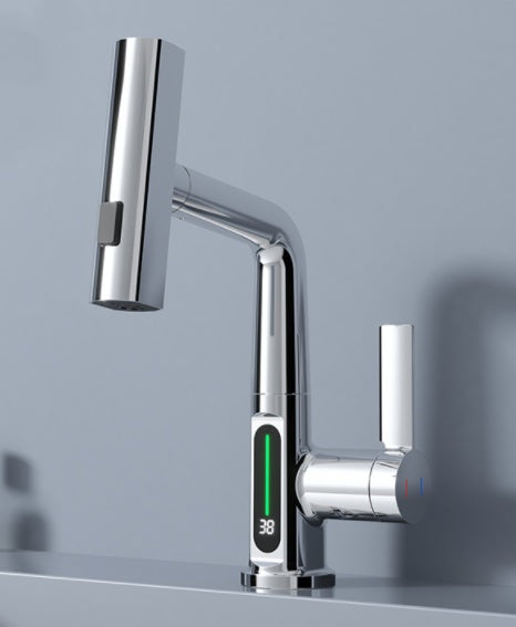 Intelligent Digital Display Faucet Pull-out Basin Faucet Temperature Digital Display Rotation - Office Connect 2018